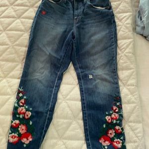 Madewell slim embroidered boyjean